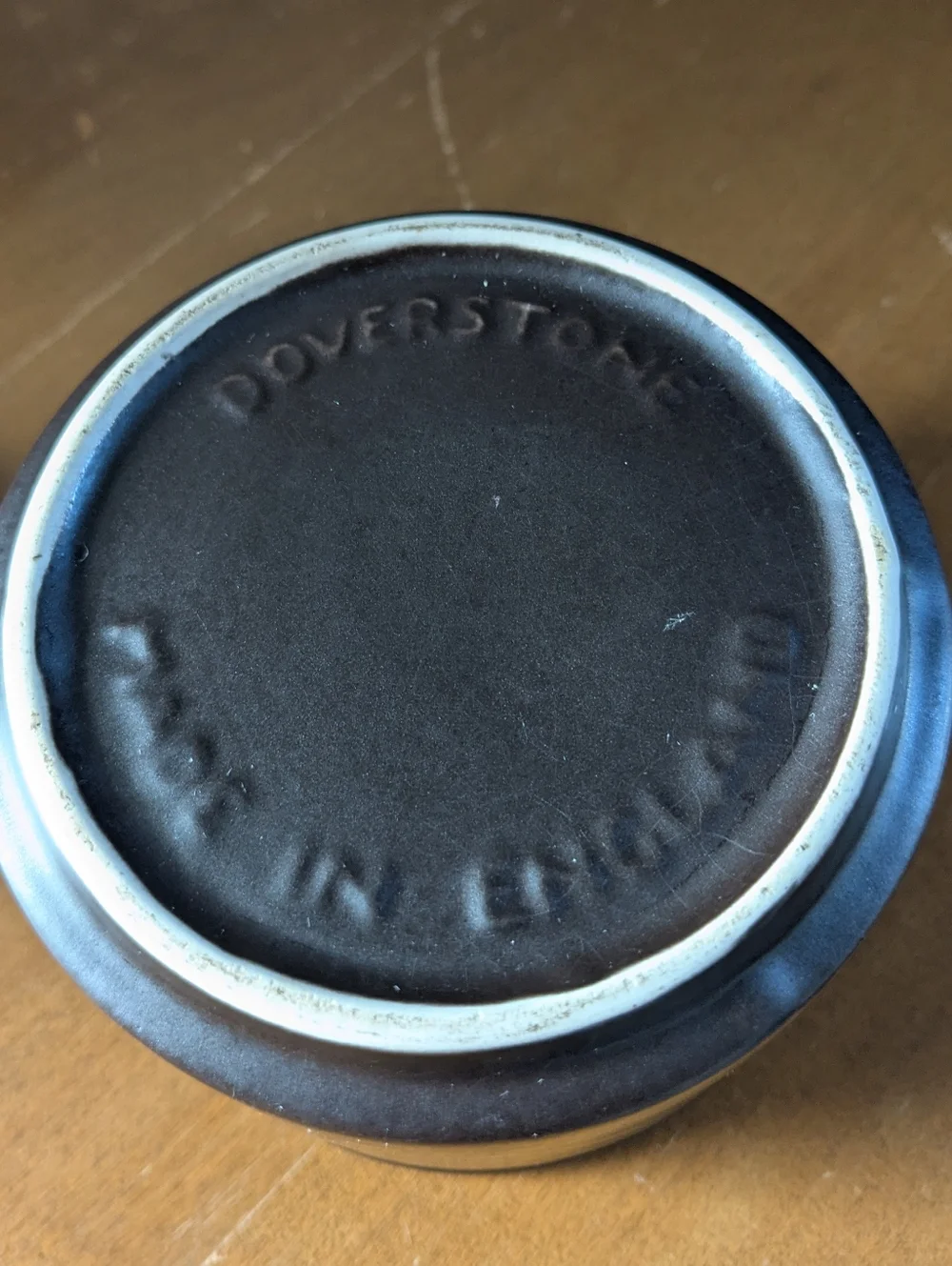 Vintage Doverstone England Heather Dark Brown Stoneware Sugar Dish W/ Lid EUC